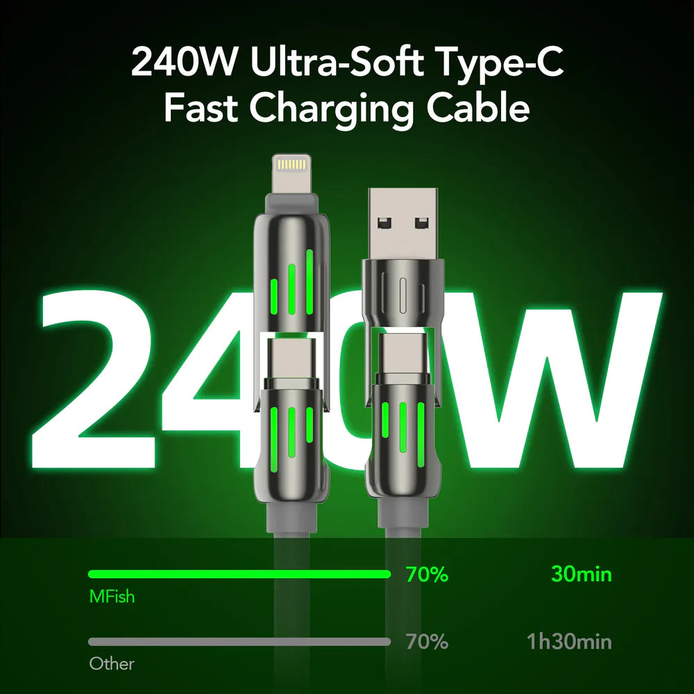mFish 240W Ultra-Fast 4-in-1 Universal Charging Cable